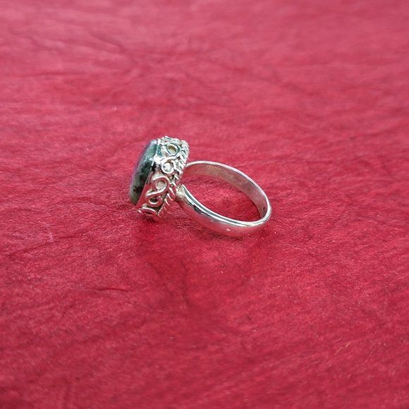 Ruby Zoisite ring sterling silver -Unique gemstone ring - Picture 5 of 16